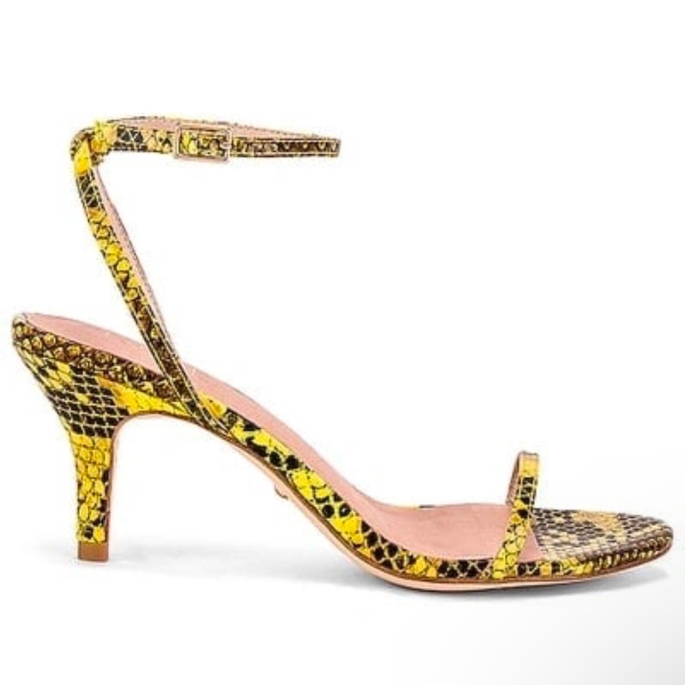 RAYE Snakeskin Sandals Heels Kitten Low Heel Strappy 8 8.5